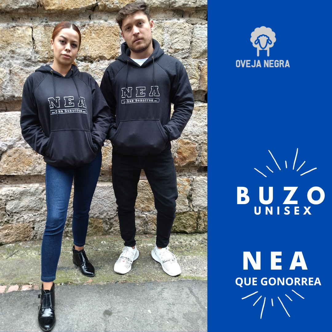BUZO UNISEX NEGRO - NEA QUE GONORREA