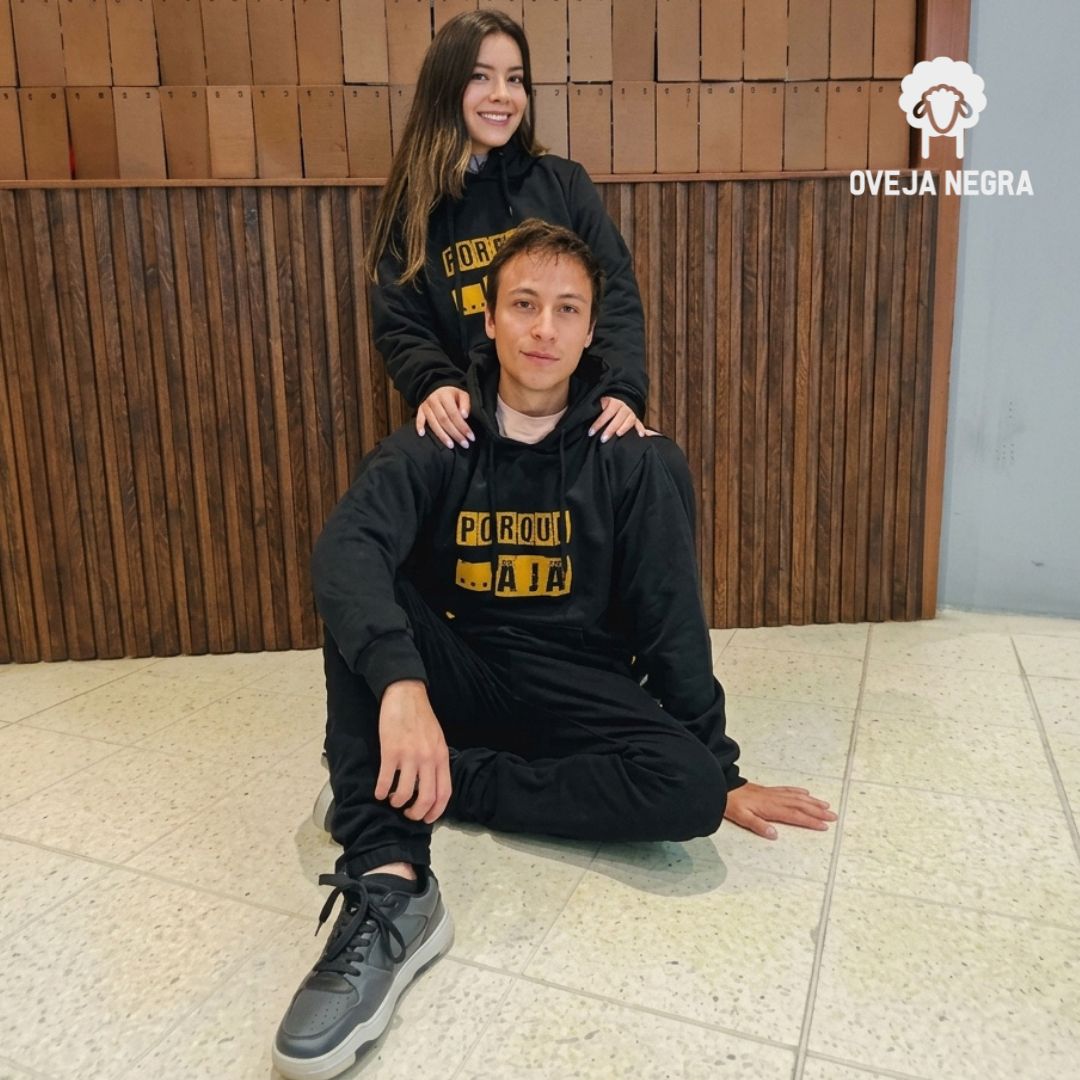 BUZO UNISEX NEGRO - PORQUE AJÁ